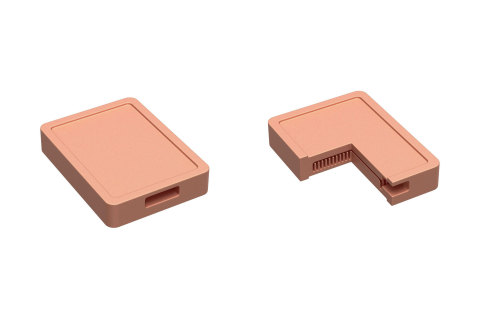 Liquid cooling plates are used to regulate temperature on high-performance microprocessors. Coolant flows through the fins, which provide a large surface area to transfer heat from the passing fluid to the heat sink in order to cool the chip that is attached to the outer body. These cooling geometries (visible in the cutaway view of the part) typically require capital-intensive, long lead time, and skilled labor-intensive production processes. Whereas conventional production methods for this liquid cooling plate required machining and assembling multiple separate components due to restrictions on tool access, binder jetting on the Production System can produce the part as a single component, reducing manufacturing and operational complexity, part cost, and lead time. (Photo: Business Wire)